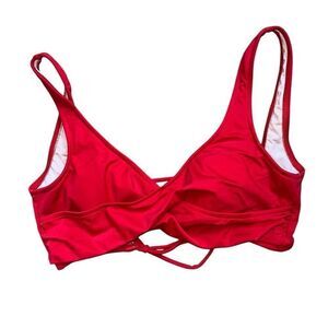 Venus LATTICE SIDE sz M RED BIKINI top SWIMSUIT SWIM ADJUSTABLE sexy